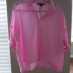 Pink button down shirt